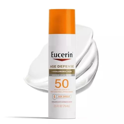 Eucerin Face Sunscreen SPF 50 - Reduces Aging Signs, Hypoallergenic, Non-Greasy - 2.5oz