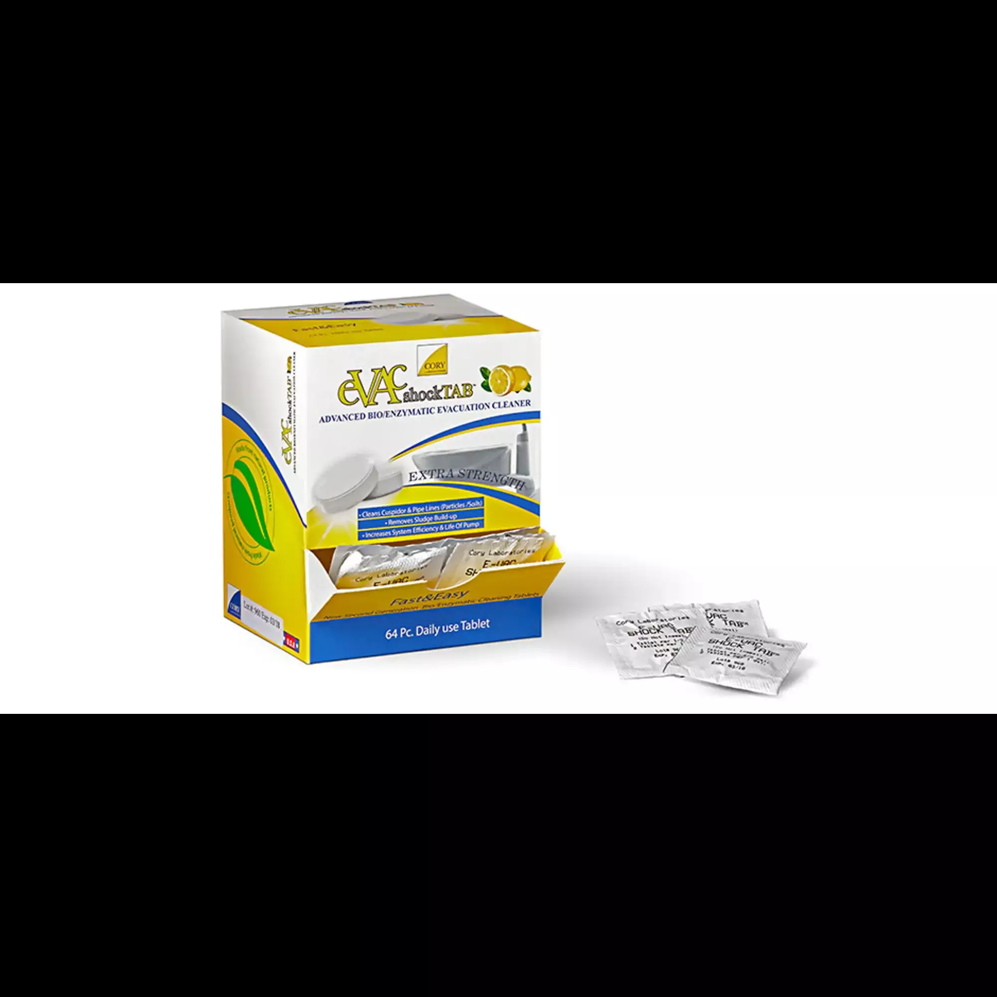 Evac Shock Tablets 64/box Advanced Bio/enzymatic Formula Non-Foaming Biodegradable Fresh Lemon