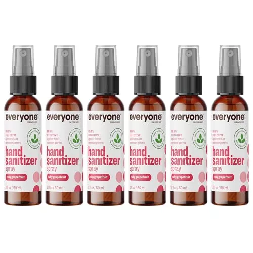 Everyone Hand Sanitizer Spray - 99.9% Effective, EWG Verified, Ruby Grapefruit Scent - 6 Pack, 2oz