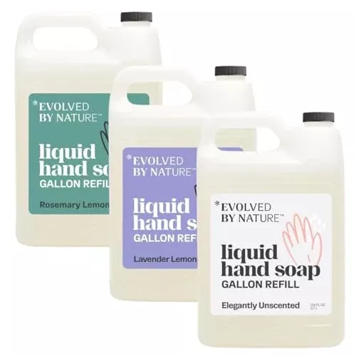 Evolved By Nature Liquid Hand Soap Refill - Hydrating, Hypoallergenic, 128 Oz (3 Pack)
