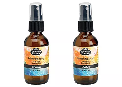 Fabulous Frannie Chakra Refreshing Mist - Pure Essential Oils Blend for Clarity & Focus - 2oz 2pk