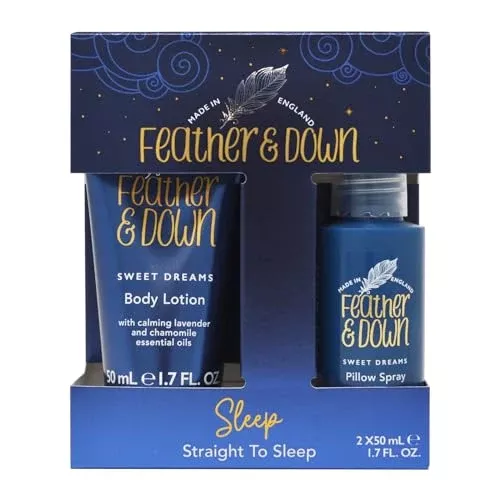 Feather & Down Bath & Body Gift Set - Lavender & Chamomile Relaxation Duo - 50ml Each