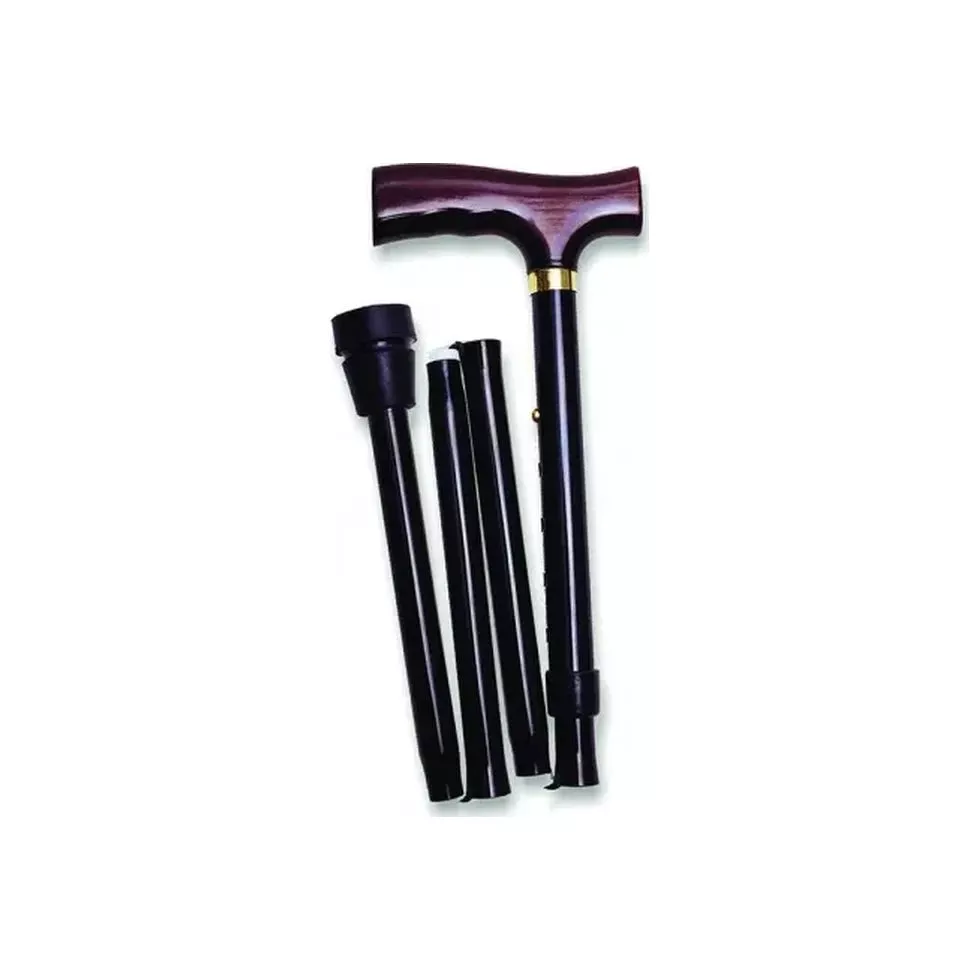 Folding Travel Cane With Fritz Handle, Black, 33" - 37"- 1 Each