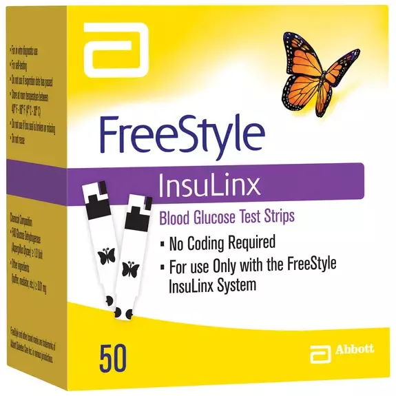 Freestyle Insulinx Blood Glucose Test Strip (50 Count)- Box of 50