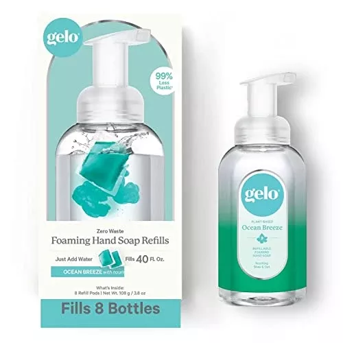 Gelo Foaming Hand Soap Refill - Nourishing & Gentle Clean, Biodegradable - 80oz with Reusable Bottle