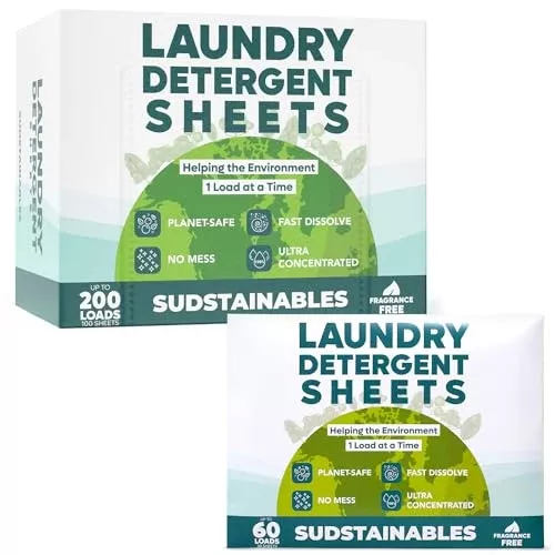 Good Things Laundry Detergent Sheets - Ultra Cleaning, Sensitive Skin Safe, 100 & 30 Sheets