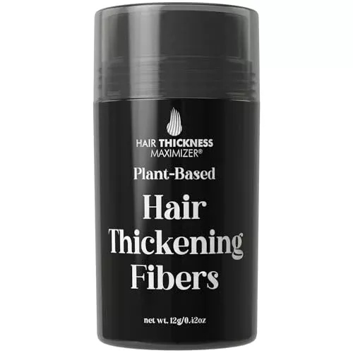 Hair Thickness Maximizer - Instant Coverage for Thinning Hair, Plant-Based Formula - Black