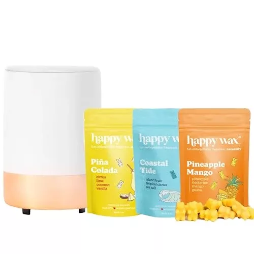 Happy Wax Copper Dip Mod Wax Melt Warmer - Long-Lasting Scents, Auto Shut Off Timer - 6oz