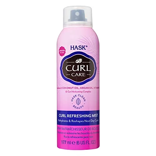 HASK CURL CARE Refreshing Mist - Boosts Curls, Frizz Control, Color Safe, 6oz Spray
