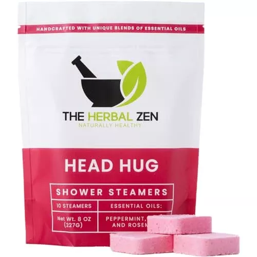 Head Hug Shower Steamers - Aromatherapy with Natural Essential Oils, Handmade - 6 Pack