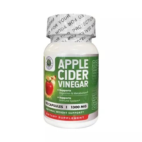 Henna Cosmetics Apple Cider Vinegar Capsules - 1300mg, Cayenne & Ginger, Non-GMO, 120 Count