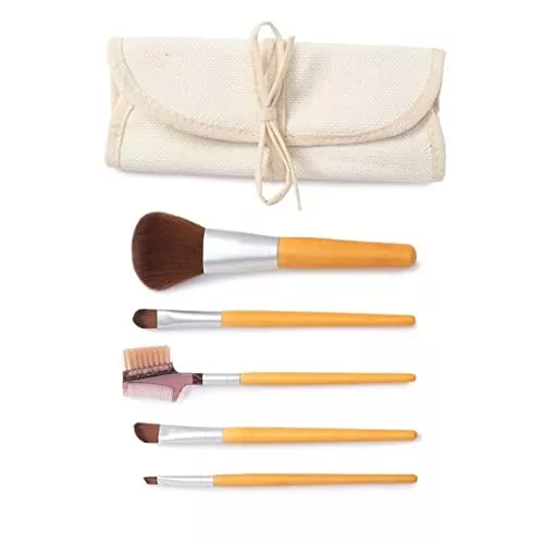 Honeybee Gardens Professional Makeup Brush Set - Vegan, Cruelty-Free, Bamboo, 6 Pieces