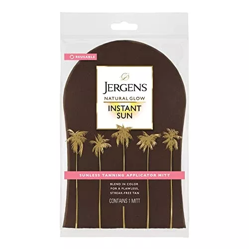 Jergens Natural Glow Self Tanner Applicator Mitt - Streak-Free Blending, Reusable Protection