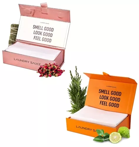 Laundry Sauce Dryer Sheets - Softens Fabrics, Reduces Static, Recycled Packaging - 02 Luxury Scents