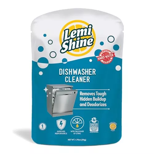 Lemi Shine Dishwasher Cleaner - Powerful Citric Acid, Fresh Lemon Scent, Biodegradable - 1 Count