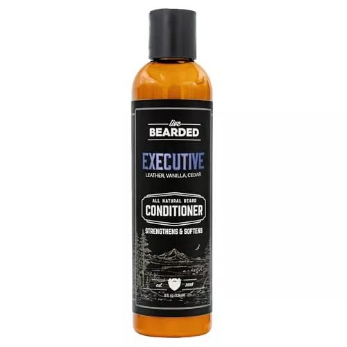 Live Bearded Beard Conditioner - Strengthens & Softens with Biotin, Coconut & Argan Oil - 8oz