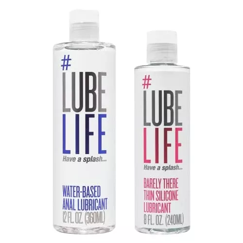 Lube Life Access Bundle - Silicone & Water-Based Lubricants for Couples, 12 Fl Oz