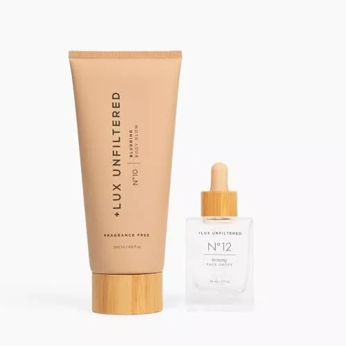 + Lux Unfiltered Date Night Set - Hydrating Bronzing Drops & Blurring Body Glow - 2pc