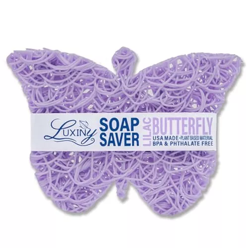 Luxiny Soap Savers - Extend Bar Soap Life, Plant-Based, Lavender Butterfly - Made in USA