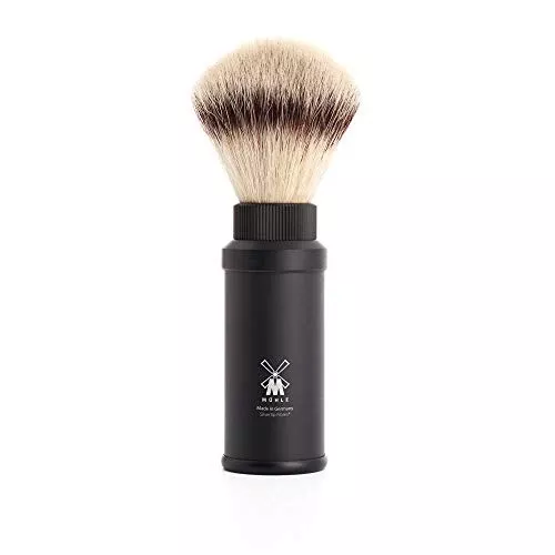 MÜHLE Travel Shaving Brush - Rich Lather, Silvertip Fiber, Portable Design for Men