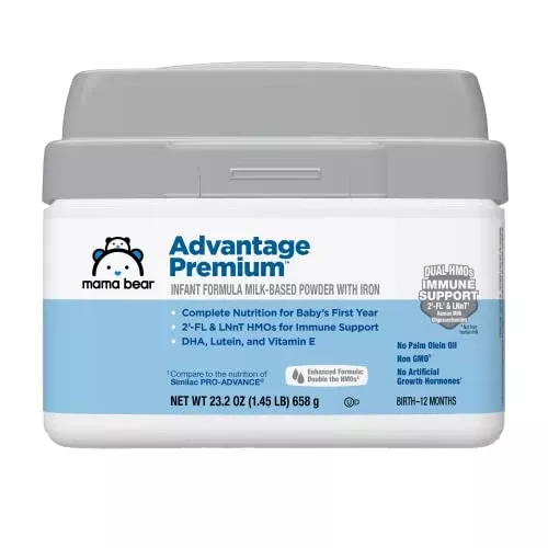 Mama Bear Advantage Infant Formula - Immune Support with 2'-FL HMO, Non-GMO - 23.2 oz