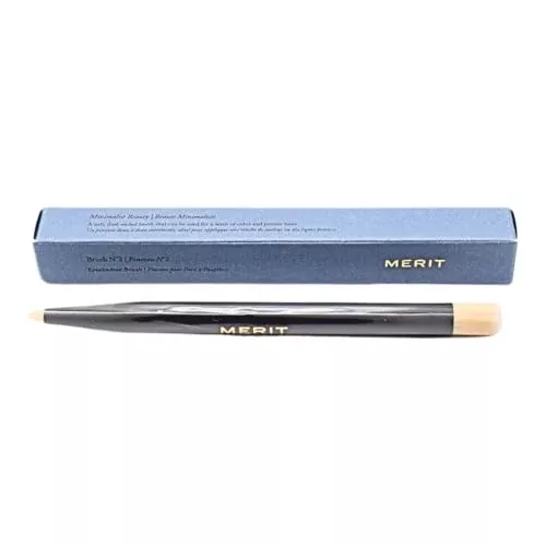 MERIT Brush No. 2 Double Sided Eyeshadow Brush - Buildable Coverage, Vegan & Cruelty-Free - 3.5in