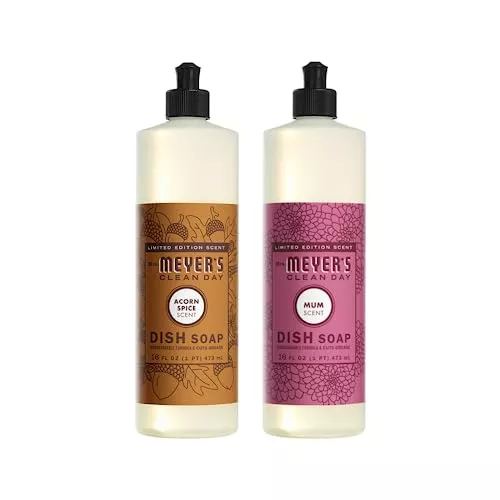 Mrs. Meyer's Clean Day Dish Soap - Grease Cutter, Biodegradable, Peony Scent - 16oz