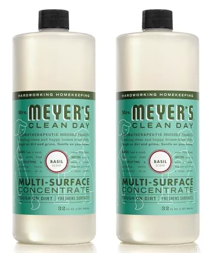 Mrs. Meyer's Multi-Surface Cleaner - Tough on Dirt, Biodegradable, Basil Scent - 32 fl oz, Pack of 2