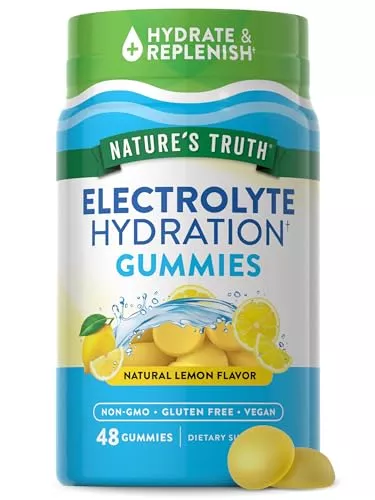 Nature's Truth Electrolyte Hydration Gummies - Vegan, Non-GMO, Lemon Flavor - 48 Count