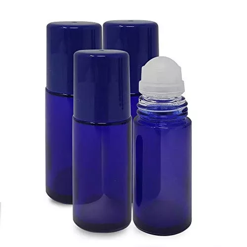 Onisavings Roll-On Perfume Oil Bottles - Leak-Proof, Refillable, Portable - 1oz, Pack of 4