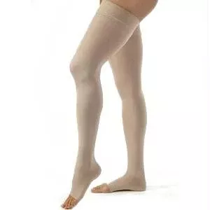 Opaque Thigh High, 30-40, Open Toe, Sml, Beige- 1 Each