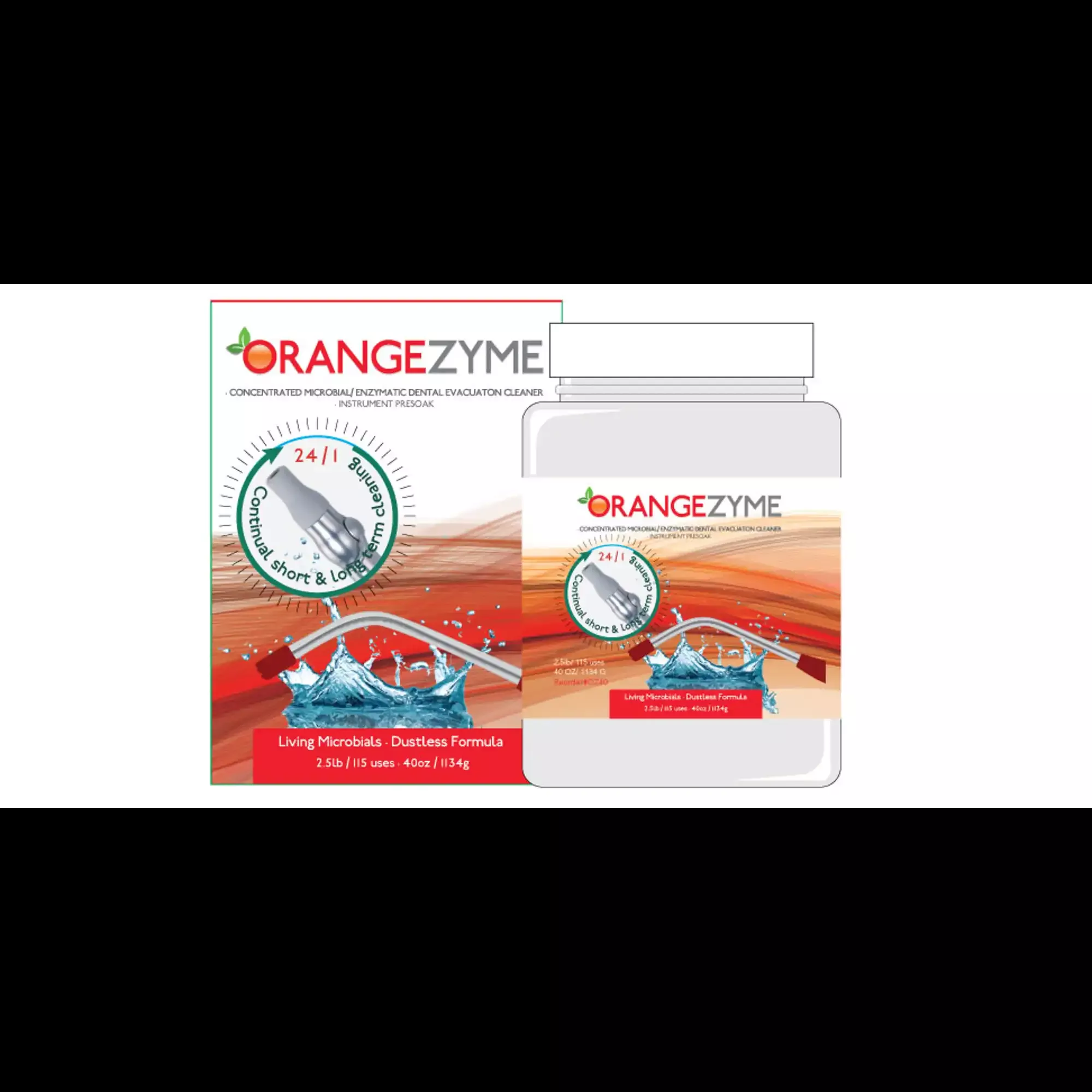 Orangezyme Concentrated Microbial/dual Enzymatic Dental Evacuation Cleaner & Instrument