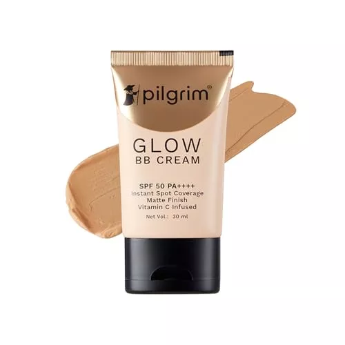Pilgrim BB Cream - Medium Spot Coverage, SPF 50 Protection, Matte Finish - 1.01 Oz/30gm
