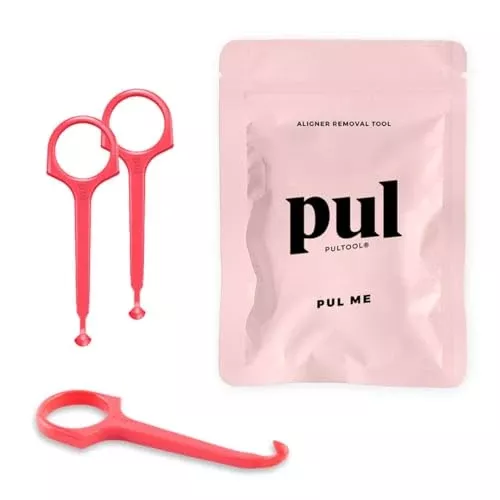 PUL Clear Aligner Removal Tool - Hygienic, Ergonomic Design for Easy Use - Pink, Pack of 3