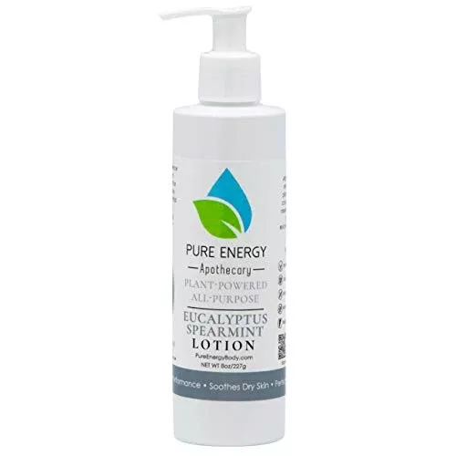 Pure Energy Apothecary Body Lotion - All Natural, Non-Toxic, Vegan - Eucalyptus & Spearmint, 8oz
