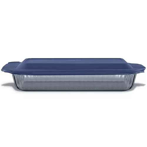 Pyrex Colors Baking Dish - BPA-Free Lid, Non-Toxic, Tempered Glass, 9"x13" Size