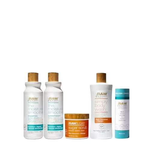 Raw Sugar Bath & Body Travel Set - Hydrating Coconut & Vanilla Care, 3oz Bundle