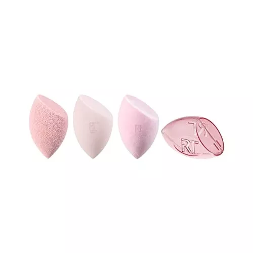 Real Techniques Beauty Sponge Set - Cleansing & Makeup Application, Cruelty-Free, 4-Piece Kit