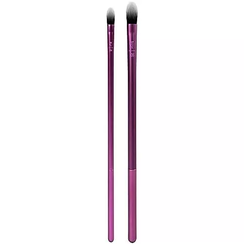 Real Techniques InstaPop Eye Brush Set - Full Coverage, Vegan, Easy to Clean - Purple, 2 Count