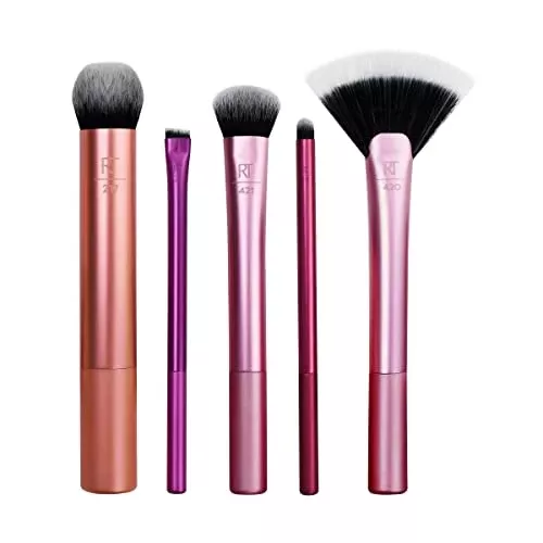Real Techniques Makeup Brush Set - Flawless Application, Vegan & Cruelty-Free - 5 Piece Kit
