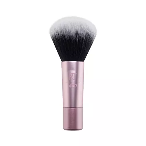 Real Techniques Mini Multitask Makeup Brush - Plush Bristles for Powder & Blush - Vegan, Travel Size