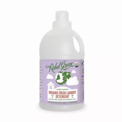Rebel Green Concentrated Laundry Detergent - Hypoallergenic, Lavender & Grapefruit - 64 Loads