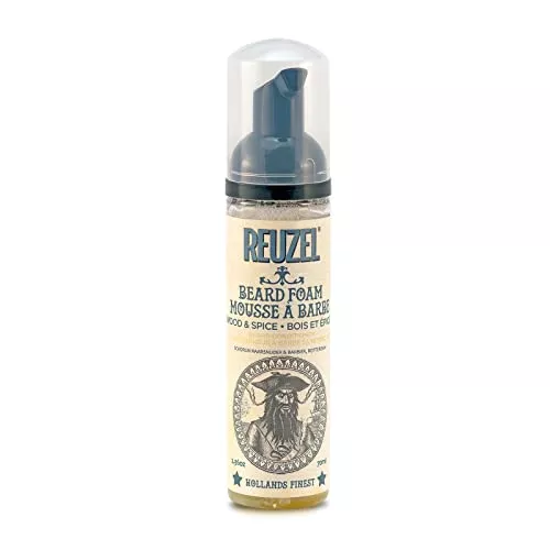 Reuzel Wood and Spice Beard Foam - Tames & Deodorizes, Vegan Formula - 2.36 oz