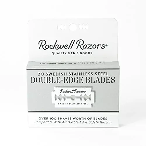 Rockwell Razors Double-Edge Safety Razor Blades - Superior Sharpness, 20-Pack for 4 Months