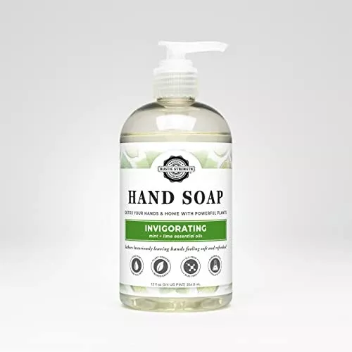 Rustic Strength Hand Soap - Invigorating Peppermint & Lime, Gluten-Free & Vegan - 12oz Dispenser