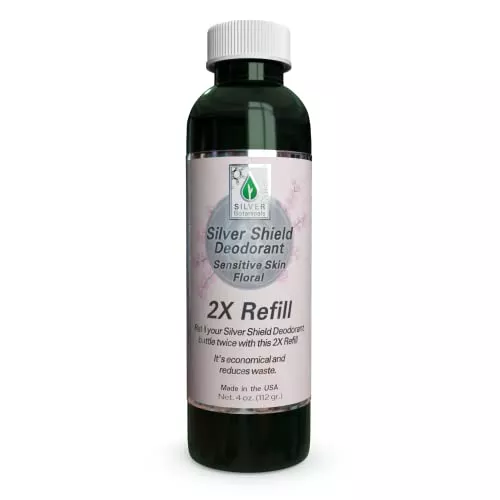 Silver Shield Deodorant - All-Natural Odor Protection, Colloidal Silver - 2X Refill, 4 oz.
