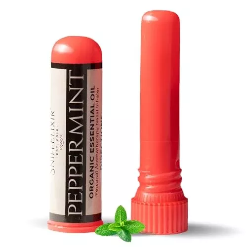 SniffElixir Nasal Inhaler - Peppermint for Headaches, Nausea Relief, & Focus - Handcrafted