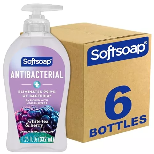 Softsoap Antibacterial Liquid Hand Soap - 99.9% Bacteria Elimination, Moisturizing - 11.25oz, 6 Pack