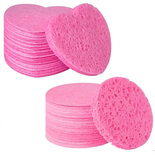 Spunspon Facial Sponge Set - Gentle Cleansing & Makeup Removal, Natural Cellulose - 100 Count