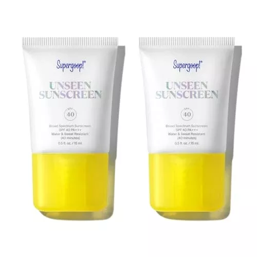 Supergoop! Unseen Sunscreen - SPF 40, Weightless & Scentless, Broad Spectrum - 2 Pack, 0.5oz